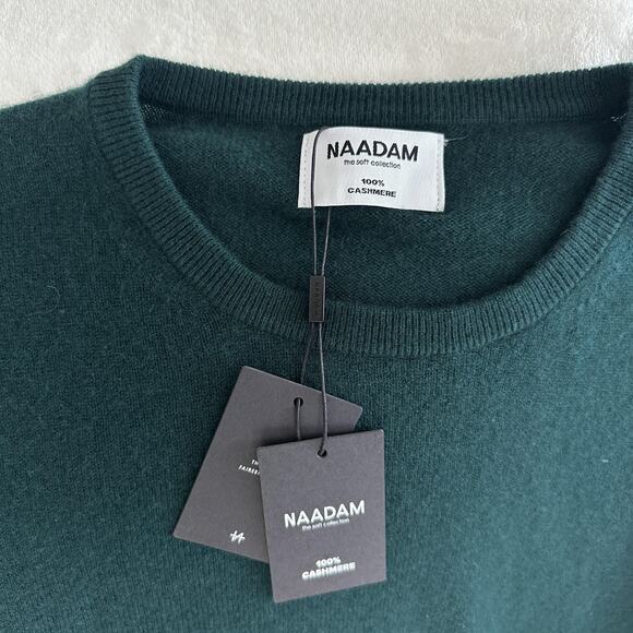 Naadam 100% Cashmere Sweater Mens XL Pine Green Knit Crewneck Luxury Pullover - Picture 8 of 13
